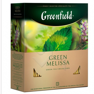 Чай Greenfield Green Melissa (Грин Мелисса) зеленый, 100 пакетиков