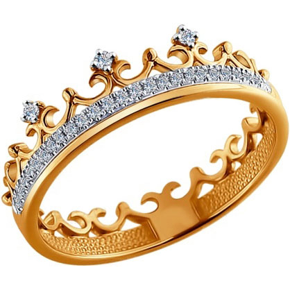 Ювелирное золотое кольцо корона SOKOLOV  с бриллиантами