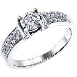 Помолвочное кольцо из белого золота SOKOLOV с бриллиантами
