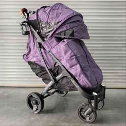 Прогулочное детское 4-х колесное шасси Yoya plus max Фиолетовый текстиль серая рама