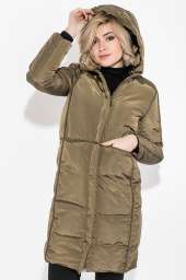 Пальто женское с капюшоном 154V002 (Хаки)