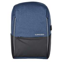 Рюкзак подростковый, 45x32x15см, 1 отделение, ПЭ, иск.кожа, спинка с эрг.элем., USB, черный с синим