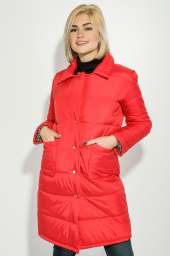 Пальто женское на синтепоне 72PD211 (Красный)