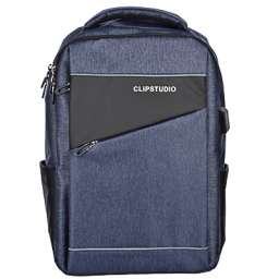 Рюкзак подростковый, 45х32x19см, 2 отд, 3 карм, ПЭ, иск.кожа,спинка с эрг.элем.,USB, черный с синим