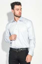 Рубашка мужская с контрастными запонками 50PD0060 (Светло-серый)