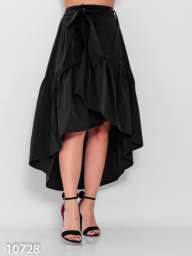 Черная асимметричная юбка на запах