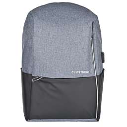 Рюкзак подростковый, 45x32x15см, 1 отделение, ПЭ, иск.кожа, спинка с эрг.элем., USB, черный с серым