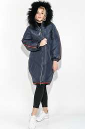 Пальто женское зимнее, стильный крой 69PD1057 (Темно-синий)
