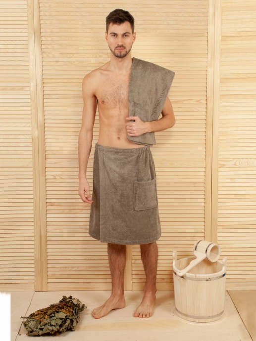Набор мужской для бани и сауны (килт +полотенце)