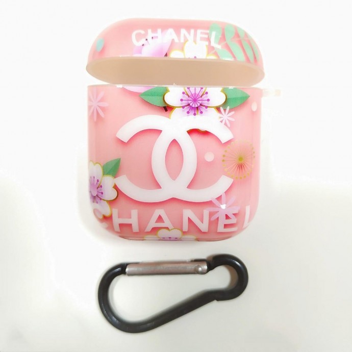Чехол для AirPods/AirPods 2 Print Chanel (розовый)