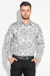 Рубашка мужская светлый принт 3220-4 (Серо-грифельный)