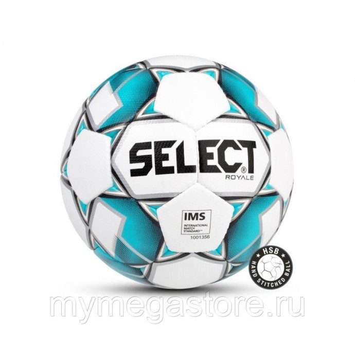 Мяч футбольный SELECT Royale IMS арт.814117 р.5 белый/синий