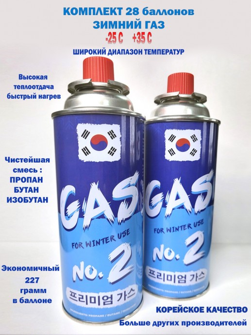 Газовый баллон для горелок, для портативных приборов пр-во Ю. Корея