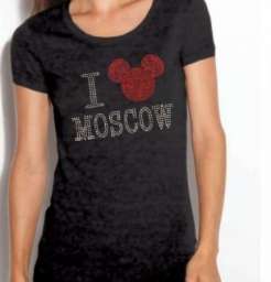 Женская футболка “Дисней в России” I love Moscow