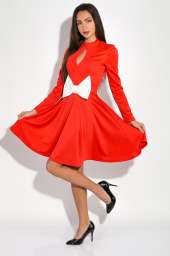 Платье женское с бантом  95P4077 (Красный)