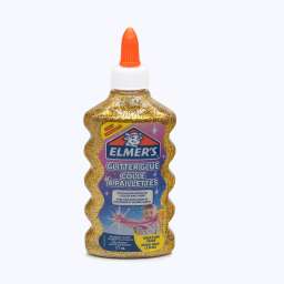 Клей для слаймов Элмерс - прозрачный с блестками Золотой, 177 мл (Elmer’s Glitter glue)