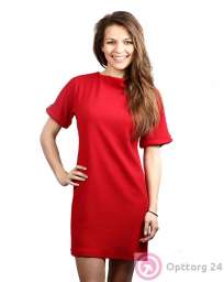 Платье женское красного цвета с молнией на спиине