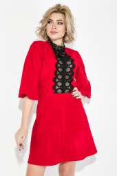 Платье женское с кружевной вставкой 78PD5047 (Красный)