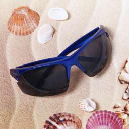 Очки солнцезащитные в чехле, стиль спортивный “SPORT Style - тонкие дужки”, цвет черный и синий